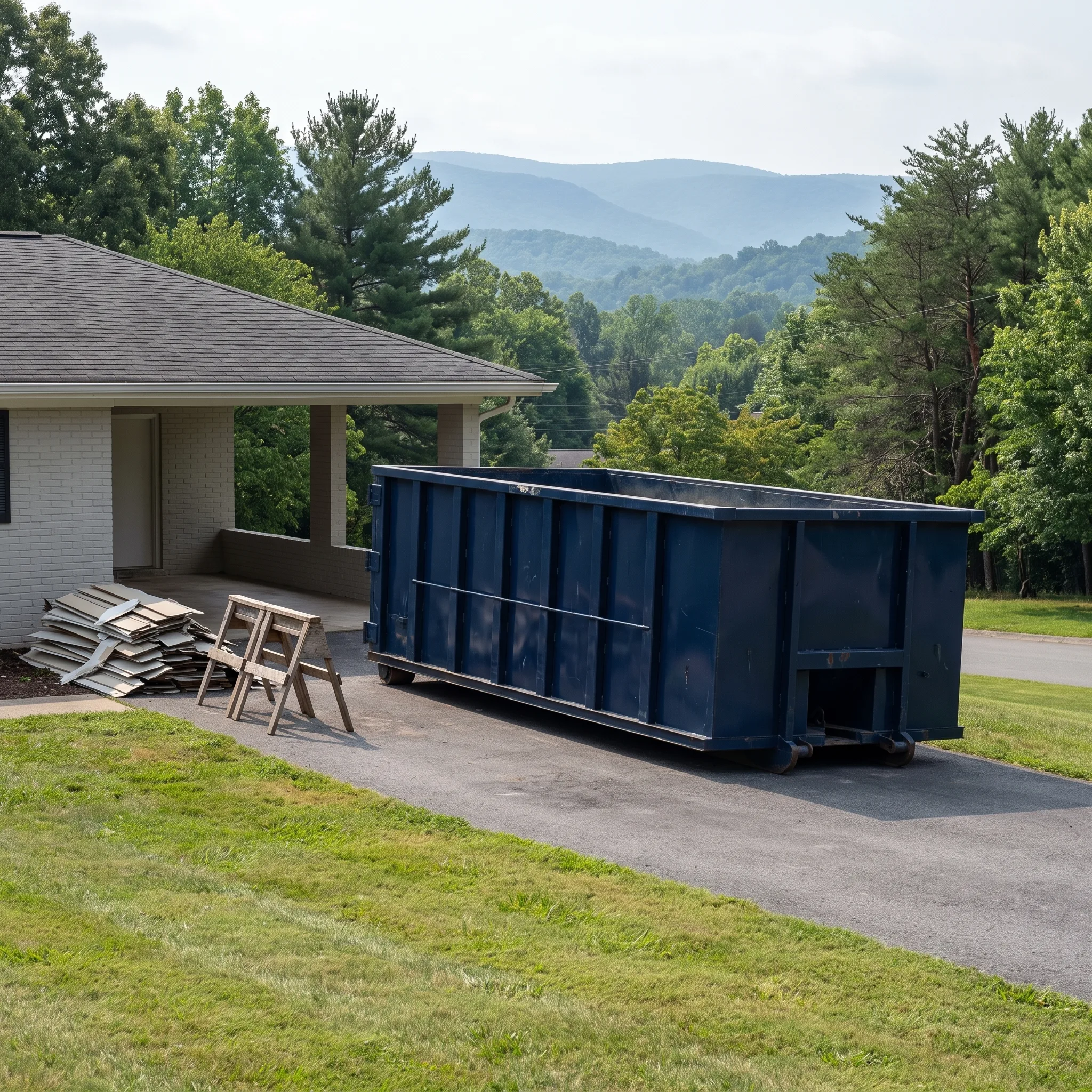 Dumpster on a Sussex County, DE job site